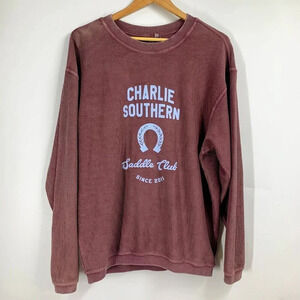 Chicka-d Women's Charlie Southern Saddle Club Long Sleeve Sweatshirt Size S